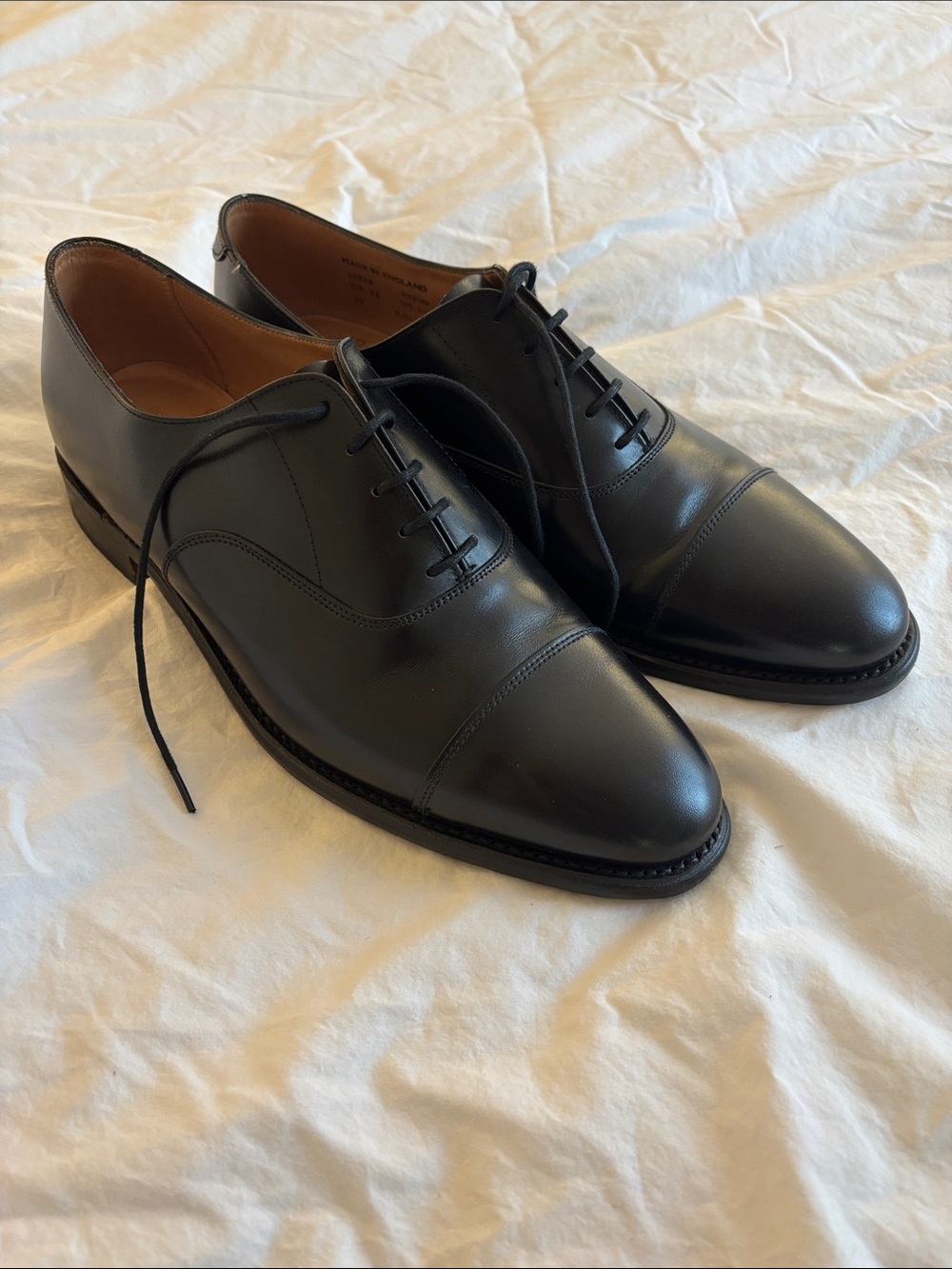 Men's Black Cap-Toe Oxford Dress Shoes